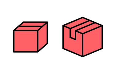Box icon set illustration. box sign and symbol, parcel, package