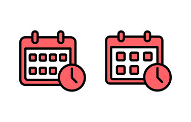 Calendar icon set illustration. Calender sign and symbol. Schedule icon symbol