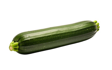 Flavor Fresh Green Zucchini in Harmony Isolated on Transparent Background PNG.