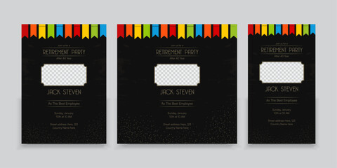 Happy retirement. Party invitation.Retirement Party Invitation Layout