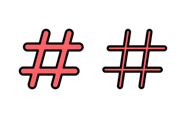 Fototapeta premium Hashtag icon set illustration. hashtag sign and symbol
