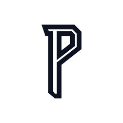 Monogram P design vector logo. Monogram initial letter mark P logo design. Monogram design vector logo. Monogram initial letter mark P logo design. Simple P monogram. Monogram P design logo