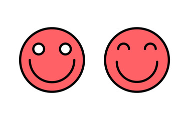 smile icon set illustration. smile emoticon icon. feedback sign and symbol