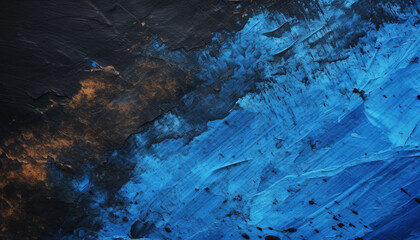 Abstract blue backdrop with grunge paint and old material generated by AI