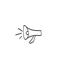megaphone hand draw icon, vector best line icon.