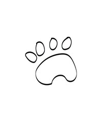 paw hand draw icon, vector best line icon.