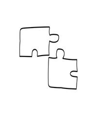 puzzle hand draw icon, vector best line icon.