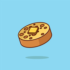 Crumpet simple cartoon vector illustration traditional food concept icon isolated