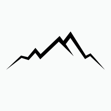Mountain Icon. Peak, Top. Highland Symbol.