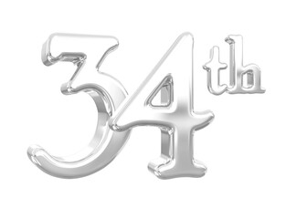 34th Anniversary Silver 3D