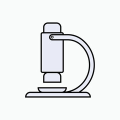 Microscope Icon. Science, Laboratory Element. Scientific Equipment Symbol  - Vector.