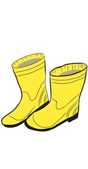 yellow rubber boots
