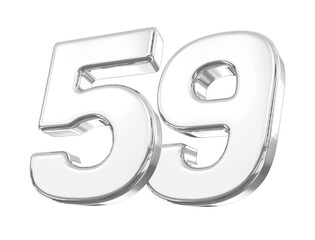 3D Silver Number 59