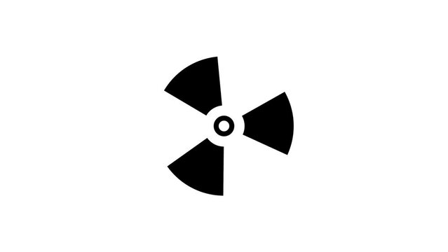 Radiation icon button, radioactive sign nuclear symbol.  
