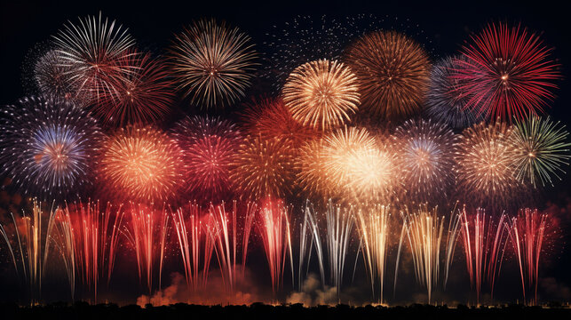 fireworks in the sky HD 8K wallpaper Stock Photographic Image 