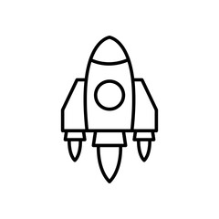 Space rocket outline icons, minimalist vector illustration ,simple transparent graphic element .Isolated on white background
