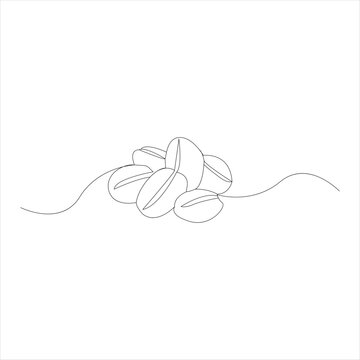 recommend clip art: Coffee beans Continuous line art vector illustration. Roasted coffee beans
                    