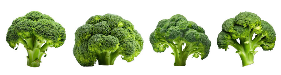 Collection of PNG. Broccoli isolated on a transparent background.