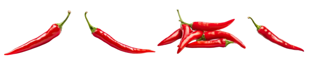 Fotobehang Collection of PNG. Chilli isolated on a transparent background. © morepiixel