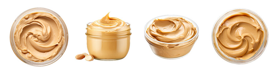 Collection of PNG. Peanut butter spread isolated on a transparent background. - obrazy, fototapety, plakaty