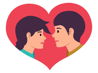 Avatar Character Romantic Couple Illustration
