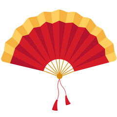 Chinese New Year Hand Fan Illustration