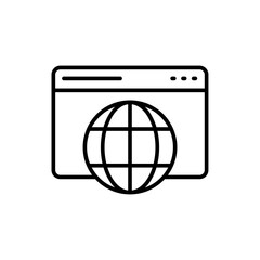 Web browser outline icons, minimalist vector illustration ,simple transparent graphic element .Isolated on white background