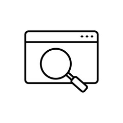 Web search outline icons, minimalist vector illustration ,simple transparent graphic element .Isolated on white background