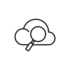 Cloud search outline icons, minimalist vector illustration ,simple transparent graphic element .Isolated on white background