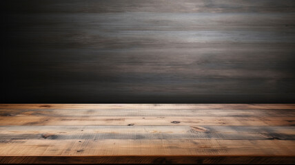 Naklejka na ściany i meble Old wooden table and wall isolated on transparent background