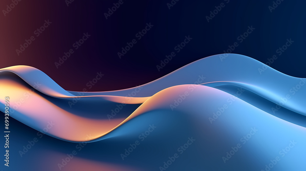Poster digital technology blue rhythm wavy line abstract graphic poster web page ppt background with genera
