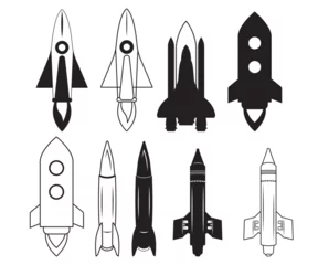 Meubelstickers Ruimteschip Rocket, Rocket svg Bundle, Spaceship, Rocket Clipart, Mid Century Vintage Rockets, Rocket Ship, Space Shuttle