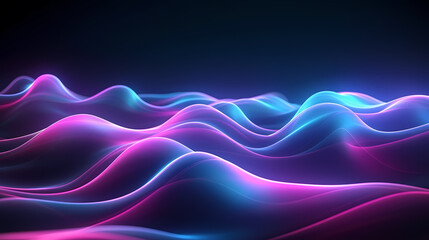 Digital technology blue rhythm wavy line abstract graphic poster web page PPT background with generative