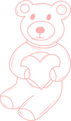 cute teddy bear holding a heart