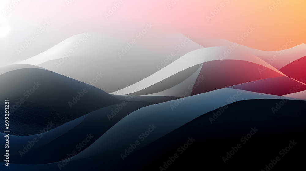 Poster digital technology blue rhythm wavy line abstract graphic poster web page ppt background with genera