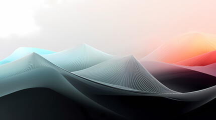 Digital technology blue rhythm wavy line abstract graphic poster web page PPT background with generative