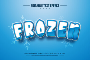Frozen 3D editable text effect template