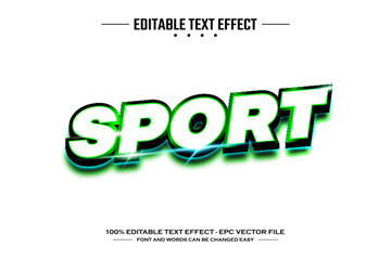 Sport 3D editable text effect template