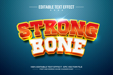 Naklejka na ściany i meble Strong bone 3D editable text effect template