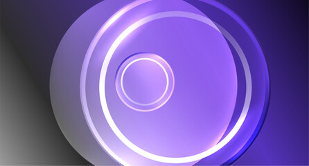 Neon glass circle copyspace for your text or product presentation geometric background. Vector illustration For Wallpaper, Banner, Background, Card, Book Illustration, landing page