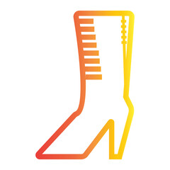 Fashion icon on line gradient style. women's boot icon