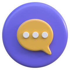 3D Button Bubble Speech