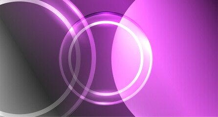 Neon glass circle copyspace for your text or product presentation geometric background. Vector illustration For Wallpaper, Banner, Background, Card, Book Illustration, landing page