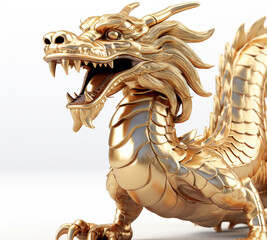 Furious dragon sculpture symbolizes ancient Chinese culture generated by AI