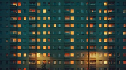 a photograph of a big apartment block