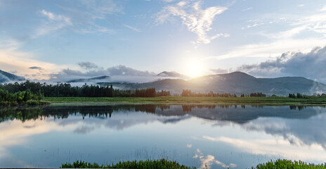 Landscape of the beautiful lake