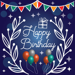 Happy Birthday celebration card banner template