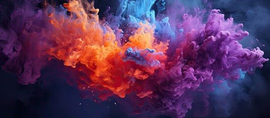 Obraz na płótnie Canvas purple and blue and orange volcanic eruption