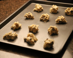Cookies on baking sheet 