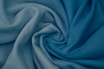 Blue cloth background.
